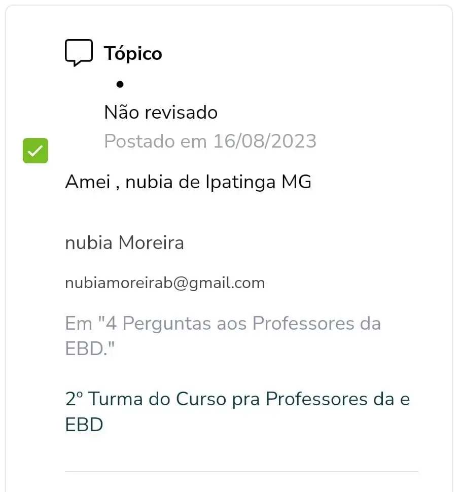 Curso para professores da ebd- escola bíblica dominical