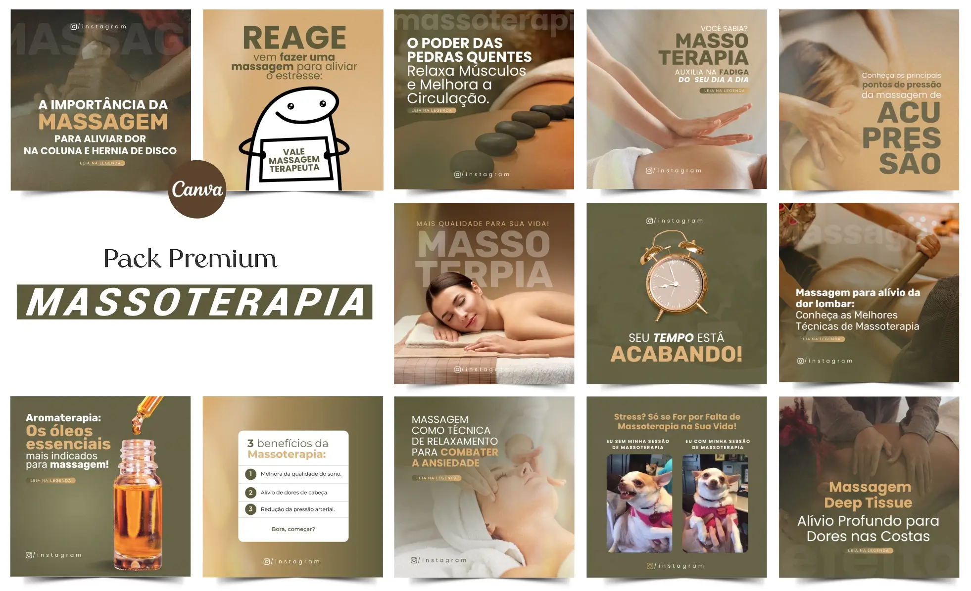 Posts para instagram massoterapia