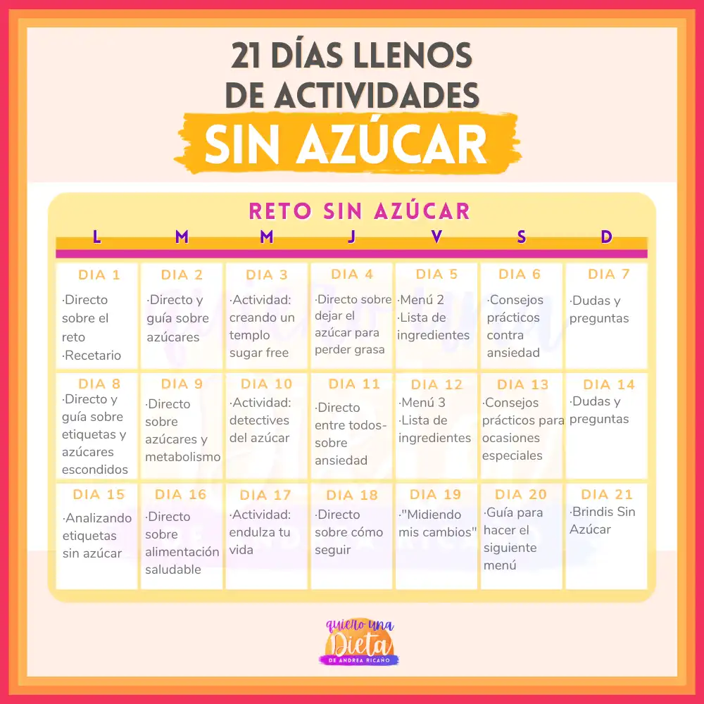 calendario sin azúcar