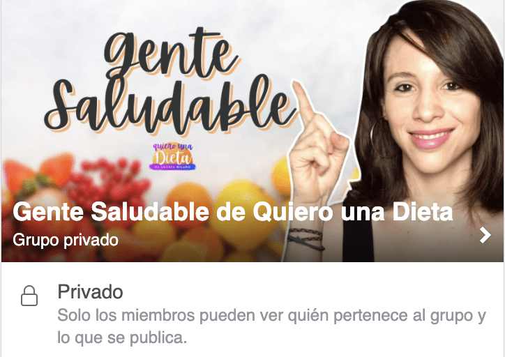 Grupo de Facebook de Quiero una Dieta de Andrea Ricaño